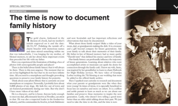 Documenting Family History – the February article in Jewish News 2022