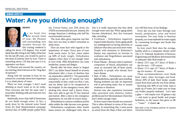 Water: Are you drinking enough? – the June article in Jewish News 2022