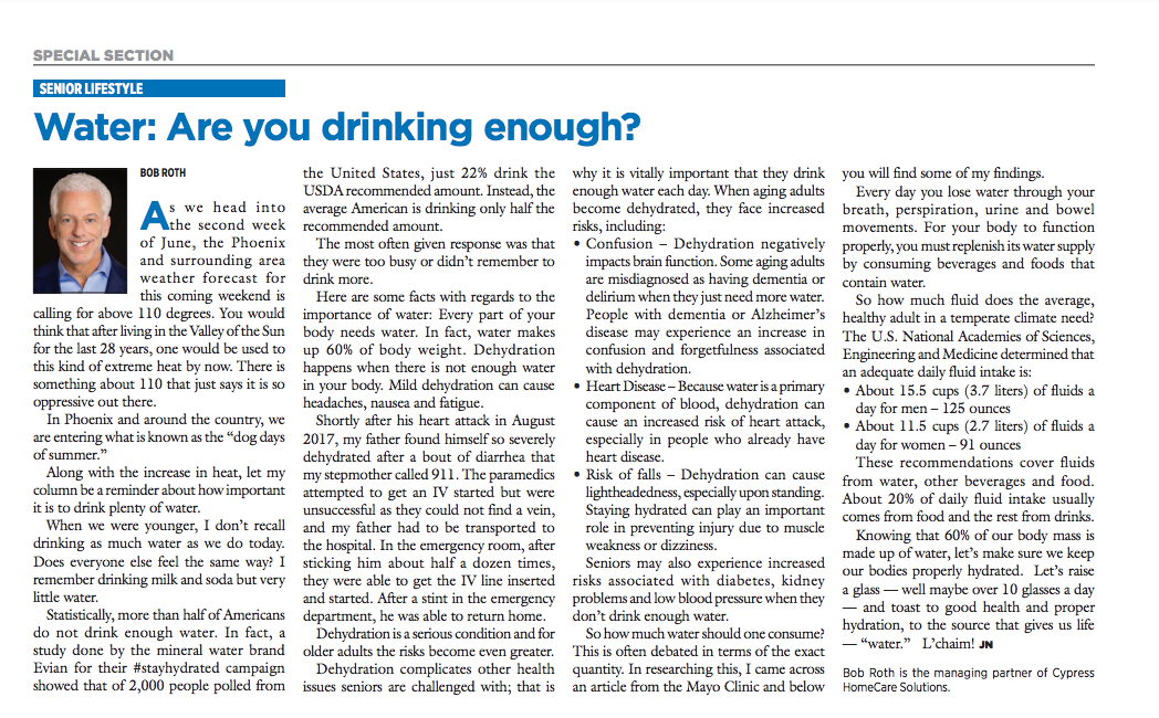 Water: Are you drinking enough? - the June article in Jewish News 2022