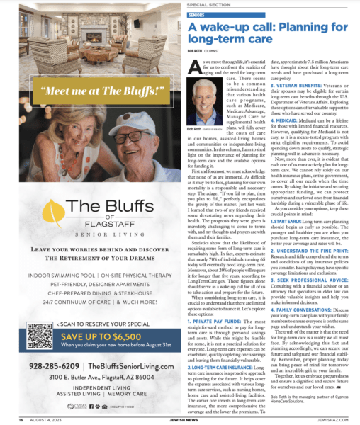 A wake-up call: Planning for long-term care – Jewish News August 2023